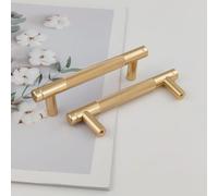 Pexintek Lot de 6 Poignées de Placard Modernes Dorées Espacement des Trous de 96 mm Poignées de Porte de Cuisine Poignées Vintage Pour Armoires de Cuisine, Commode, Armoire (Doré)