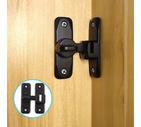 Pexintek Petit Verrou de Porte Coulissante à 90 Degrés pour Portes IntéRieures Loquet de Portes à Ouverture Double Vintage pour Cuisine, Chambre, Salle d'éTude, Salle de Bain, Armoire (Noir)