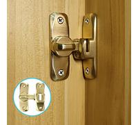 Pexintek Petit Verrou de Porte Coulissante à 90 Degrés pour Portes IntéRieures Loquet de Portes à Ouverture Double Vintage pour Cuisine, Chambre, Salle d'éTude, Salle de Bain, Armoire (Doré)