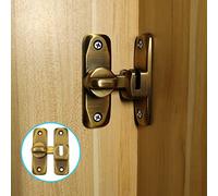 Pexintek Petit Verrou de Porte Coulissante à 90 Degrés pour Portes IntéRieures Loquet de Portes à Ouverture Double Vintage pour Cuisine, Chambre, Salle d'éTude, Salle de Bain, Armoire (Laiton)
