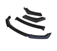 Pexorin 3 pièces Kit de carrosserie diffuseur séparateur brillant lèvre pare-chocs avant voiture becquet, for VW, Transporter 2008-2020 noir Lèvre de spoiler de pare-chocs avant(4pcs+Black)