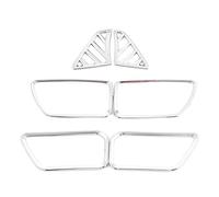 Pexorin 6 pièces Sortie de Voiture climatisation Sortie décoration Cercle Couverture Couverture intérieure Abs Chrome, for KIA, for Rio K2 2010-2016 Garniture de Grille d'aération de Voiture