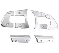 Pexorin Autocollant de bouton, for VW, for Golf, 2014 2015 2016 2017 2018 2019, volant voiture, autocollant à paillettes, couverture cadre décoratif Kit de boutons de volant(BLACK B)