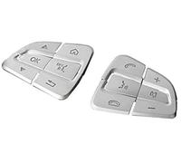Pexorin Autocollant de bouton style voiture, couvre-boutons volant, autocollants garniture, for Mercedes, for Benz, for GLC X253 2015 2016 2017 2018 Kit de boutons de volant(Silver)
