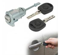 Pexorin Cylindre de Serrure de Porte conducteur à Anneau Gauche, for Seat, Cordoba Ibiza III 6L3837167B 6L3837168B avec clé 2002 - 2008 Cylindre de Serrure d'allumage(RINGT2 x Key)