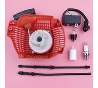Pexorin Démarreur à tirette, bobine d'allumage, filtre carburant, tuyau de retour, ampoule d'amorçage, pièce rechange for tronçonneuse, for Husqvarna, 435 440 504597002 Démarreur de tronçonneuse