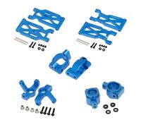 Pexorin Ensemble de coupelles direction bras Suspension avant et arrière en alliage d'aluminium, 10 pièces, for Wltoys, for voiture RC 104001 1/10 Lien de bras de suspension de voiture Rc(Navy Blue)