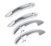 Pexorin For Passat, CC B6 B7 3c B7.5 7.5 Berline Varian Chrome Fibre De Carbone Poignée De Porte De Voiture Garniture Accessoires De Style De Voiture couvre-poignée de porte de voiture(BLACK Silver)