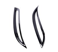 Pexorin For Tesla, for le modèle 3, cadre de bague de feu antibrouillard arrière, garniture de couverture en fibre de carbone noire, autocollant de couleur argent Cache-phares antibrouillard(Schwarz)