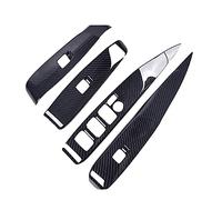 Pexorin Garniture de couvercle bouton commutation lève-vitre, styles voiture, for Toyota, Camry 2018, ensemble 4 pièces porte ABS en Fiber carbone C1288 Garniture de commutateur de vitre de voiture