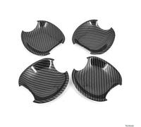Pexorin Garniture de poignée de porte de voiture en fibre de carbone chromée, for Toyota, Allion Premio T240 2001-2006, accessoires de style couvre-poignée de porte de voiture(BLACK Carbon Bowl)