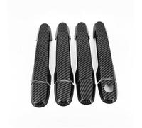 Pexorin Garniture de poignée de porte de voiture en fibre de carbone chromée, for Toyota, Allion Premio T240 2001-2006, accessoires de style couvre-poignée de porte de voiture(BLACK Carbon 1 Keyhole)