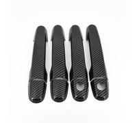 Pexorin Garniture de poignée de porte de voiture en fibre de carbone chromée, for Toyota, Allion Premio T240 2001-2006, accessoires de style couvre-poignée de porte de voiture(BLACK Carbon 2 Keyhole)