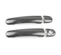 Pexorin Garniture de poignée de porte extérieure de voiture en ABS chromé et fibre de carbone, for TT MK1 A2 2000 2001 2002 2003 2004 2005 Couvre-poignée de porte de voiture(BLACK Carbon Texture 2)