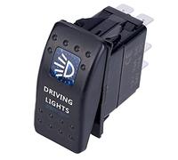 Pexorin Interrupteur à bascule for voiture, bateau, camion, 5 broches, étanche, for 12-24 V, style barre, bleu, interrupteur à bascule for feu arrière de recul Panneau de commutation marin(3)