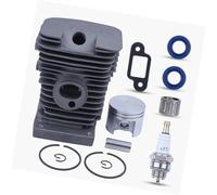 Pexorin Joint d'étanchéité for cylindre, piston et bougie d'allumage de 38 mm, axe de 10 mm, for tronçonneuse STIHL 017/018 MS170/MS180/MS 170/180, avec silencieux. Pièce de rechange Bougie d'allumage