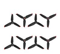 Pexorin Lot de 4 hélices à trois feuilles for drone, accessoires réduction du bruit dégagement rapide, for DJI, FPV Combo Remplacement de l'hélice du drone(4 pairs red paddle)