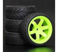 Pexorin Lot de 4 Jantes Roue en Caoutchouc RC 26 mm, hexagonales 12 1:10, for HSP, for HPI, Sprint 2 Drift RS4 sur Route 4WD Jeu de pneus Tout Terrain pour Voitures radiocomma(703-6086)