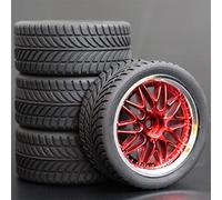 Pexorin Lot de 4 pneus Tourisme en Caoutchouc Souple for Voiture RC 1/10 Jeu de pneus Tout Terrain pour Voitures radiocomma(1009-6085)