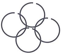 Pexorin Lot de 4 segments piston 38 mm x 1,5 for tronçonneuse Husqvarna 36 136 137#530029805 Remplacement du segment de piston de la tondeuse à gazon