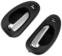 Pexorin Panneau de style de porte automatique Poignée de porte noire chromée, paire intérieure pour avant Lh Rh, pour Chrysler Lhs 300M Concorde 5102847Aa 5102849Aa