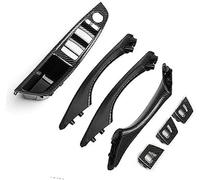 Pexorin Poignée de porte intérieure voiture, garniture remplacement, pour BMW, série 5 F10 2011 - 2016 couvercle d'encadrement de poignée de porte automatique(BLACK Assembly Carbon)