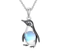 Pextrid Collier animal pierre de lune en argent sterling 925 pour femme