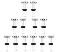 Pexveiuu Kit d'étirement d'oreille en acrylique transparent solide de 12 g avec joints toriques en plastique de calibre 12 - Kit d'étirement d'écartement d'oreille pour homme et femme