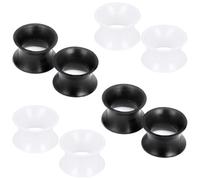 Pexveiuu Tunnels d'oreille en silicone souple 10 G-50 mm - Noir transparent - Double évasée - Pour homme et femme, Silicone, Silicone.
