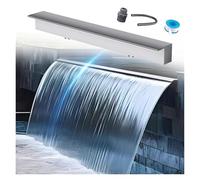PEYNIR Cascade d'étang Déversoir de Cascade pour Bassin, Fontaine à Jet d'eau pour Piscine pour Jardin Terrasse Parcs Aquatiques 60 90 100 120 150 180 cm(Silver,130cm/51.2in)