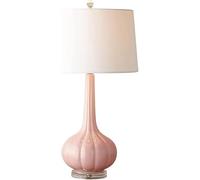 PEYNIR Lampe de chevet de salon lampe de table en céramique col long lampe de table en forme de citrouille lampe de table de chevet de chambre avec abat-jour en tissu lampes de chevet