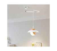 PEYNIR Lustre blanc à bras oscillant, suspension de plafond, boule moderne, luminaire suspendu, bras long réglable, lampe de salle à manger, cuisine, îlot, chambre à coucher