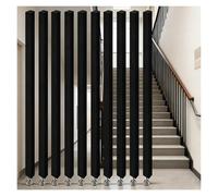 PEYNIR Poteau de partition Escalier de Couloir Autoportant Colonne de séparation à 10 Lattes Réglable Pièce Ouverte Cloison en Bois pour Maison Studio Appartements(Black 10 Slats (W 100cm),H 130cm)