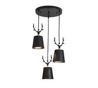 PEYNIR Suspension à 3 Lumières Simplicité Moderne Suspension Abat-Jour en Métal Lustre E27 Suspension de Plafond Luminaire Suspension Réglable pour Cuisine, Salle à Manger, Chambre, Salon
