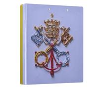 Peystean Lot de 2 classeurs ronds à anneaux en D de 3,8 cm avec porte-bloc intégré, couverture rigide imprimée sur un seul côté, drapeau du Vatican