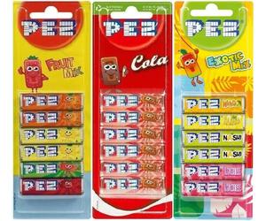 PEZ Recharge 1x Fruit Mélange 1x Cola 1x Exotique Goûts Sweets Pour Distributeur
