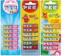 PEZ Recharge 1x Fruit Mélange 1x Gazeuze 1x Exotique Goûts Sucreries Pour Flacon