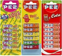 PEZ Recharges 1x Fruit Mélange 1x Aigre Cola Goûts Bonbons Pour PEZ Distributeur