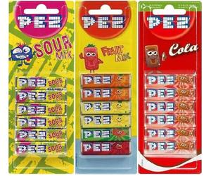 PEZ Recharges 1x Fruit Mélange 1x Aigre Cola Goûts Bonbons Pour PEZ Distributeur