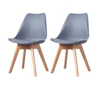 PEZ ROJO Lot de 2 Chaises Scandinaves, Chaises Salle à Manger, Chaise Cuisine, Salon, Chaise Grises, Design Ergonomique, Pieds Bois de Hêtre Massif