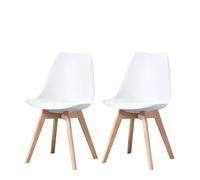PEZ ROJO Lot de 2 Chaises Scandinaves, Chaises Salle à Manger, Chaise Cuisine, Salon, Chaises Blanches Design Ergonomique, Pieds Bois de Hêtre Massif