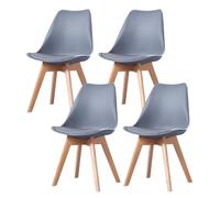 PEZ ROJO Lot de 4 Chaises Scandinaves, Chaises Salle à Manger, Chaise Cuisine, Salon, Chaises Grises, Design Ergonomique, Pieds Bois de Hêtre Massif