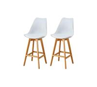 PEZ ROJO Lot de Deux tabourets scandinaves Laury Blanc