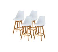 PEZ ROJO Lot de Quatre tabourets scandinaves Laury Blanc