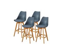 PEZ ROJO Lot de Quatre tabourets scandinaves Laury Gris