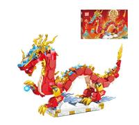 Pezicco Blocs de Construction,Bricolage Dragon Bloc Jouet Jeux de Construction Décoration Collecte Cadeaux Blocs Créatifs (767PCS,Size:38.3X88X20.7CM)