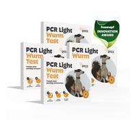 Pezz PCR light Lot de 4 tests de vers pour chien | Analyse compacte des vers et parasites les plus courants | Giardien, vers ronds, vers fouets, ankylostomes | Avec résultats de laboratoire