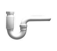 PF WaterWorks PF0704 FlexTRAP FlexTRAP 3,8 cm x 3,8 cm Flex-N, extensible, flexible, P-Trap-Universal Fit 3,8 cm ou 3,8 cm avec joints réducteurs pour cuisine et salle de bain/toilettes, blanc