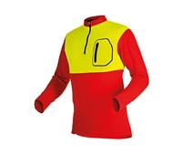 PFANNER® T-shirt Zipp-Neck - manches longues Rouge/jaune fluo M