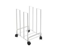 PFCDZDU Carton Stockage Chariot, Acier Carbone Carton Organisateur Étagère avec roulettes, Magasin De Détail Maison Commercial Au Sol Portable Support pour Cartons (Couleur : White, Taille : 12.2x10